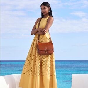 Patricia Nash Heritage Collection Cognac Smooth Leather London Saddle Crossbody